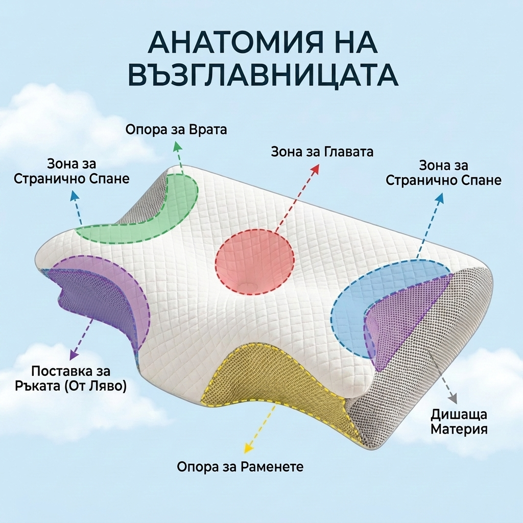 VELOURA™ Ергономична Контурна Възглавница