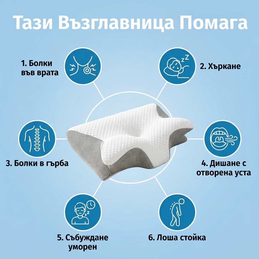 VELOURA™ Ергономична Контурна Възглавница